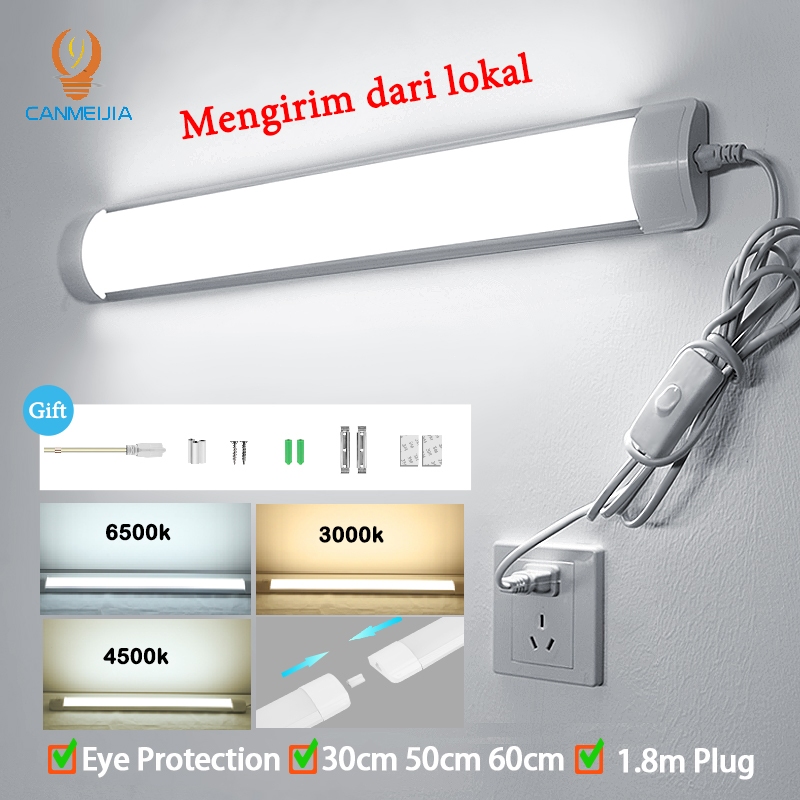 3 Warna Lampu Led Tube T5 Bar Lampu Etalase Konter Tempel Desk Lamp Meja Belajar 30cm 50cm Panjang