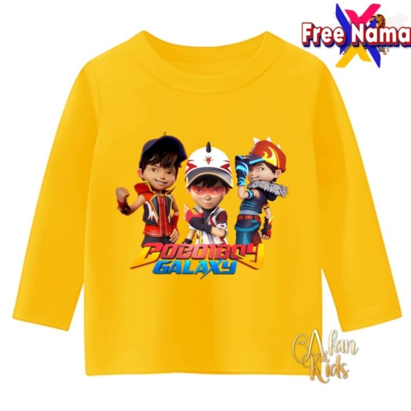 baju boboiboy galaxy kaos anak lengan panjang
