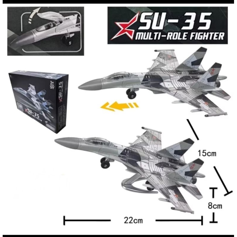 model kit pesawat jet SU-35 Multi Role Fighter skala 1/100