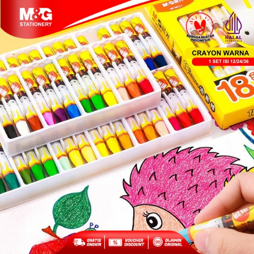 

M&G Krayon Warna Cerah 1 Set Isi 12/24/36 Lembut Tidak Mudah Patah Smooth Mix color X "MIFFY" Tidak Beracun Aman Untuk Anak Menggambar dan Berkreasi