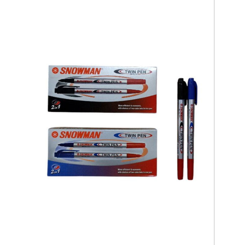 

twinpen snowman per kotak isi 12 pc