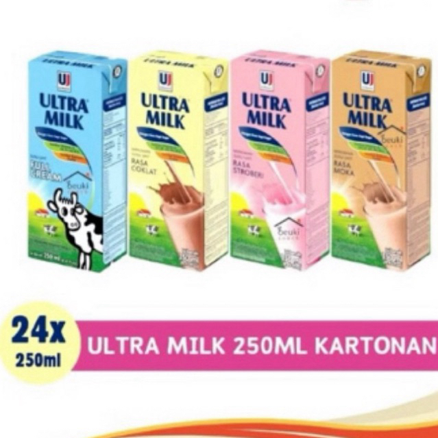 

Susu UHT Ultramilk 250 ml isi 24 pcs CAMPUR VARIAN per karton Ultra Jaya