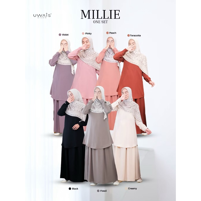 Millie one set by Uwais hijab (atasan & bawahan, tanpa hijab) //baju kerja//kuliah/ngajar//kajian