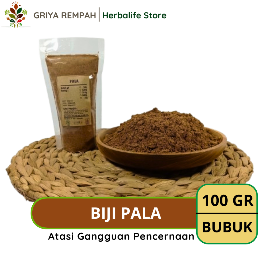 

PALA BUBUK 100 GRAM Buah Polo Premium Herbal Alami untuk Bumbu Masakan & Ramuan Jamu Tradisional Myristica fragrans Nutmeg