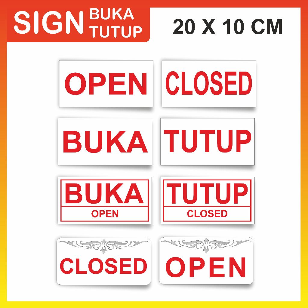 

Papan nama akrilik OPEN CLOSE/BUKA TUTUP 20 x 10 cm