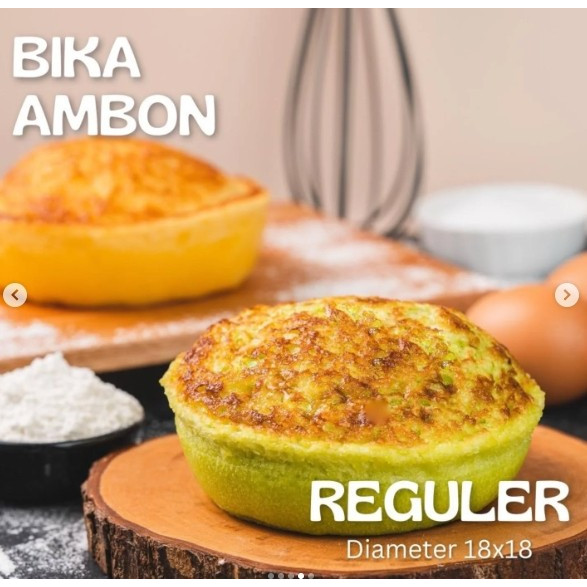 

Kue Bika Bica Ambon Rica Rico Original Pandan Ukuran Reguler 18cm Bulat ASLI