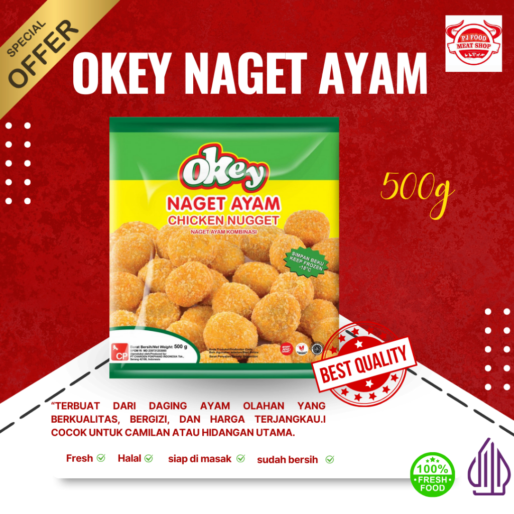 

okey chicken nugget & stik 500gr