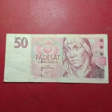 uang kertas Ceko Ceska Cekoslovakia 50 Korun1997