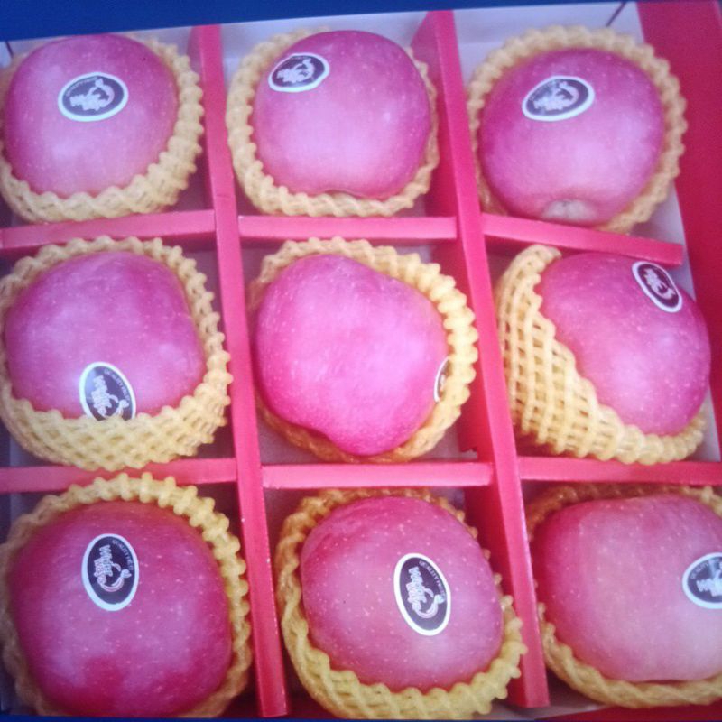 

hampers tahun baru Imlek / parcel buah Chinese New year Apel Fuji Rossy 9pcs