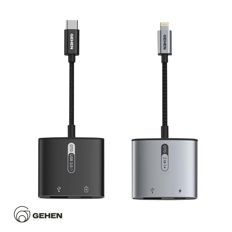 GEHEN OTG Type C & Lightning to 3.0 with Charging Soundcard Flashdisk Camera ORIGINAL