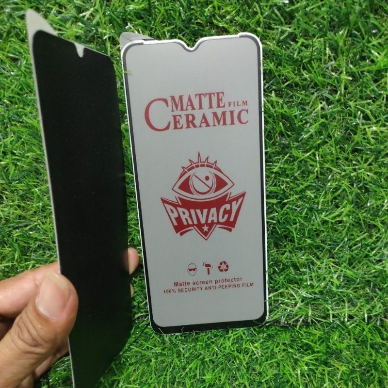 tg Tempered glass realme 3 Privacy matte Ceramic Spy