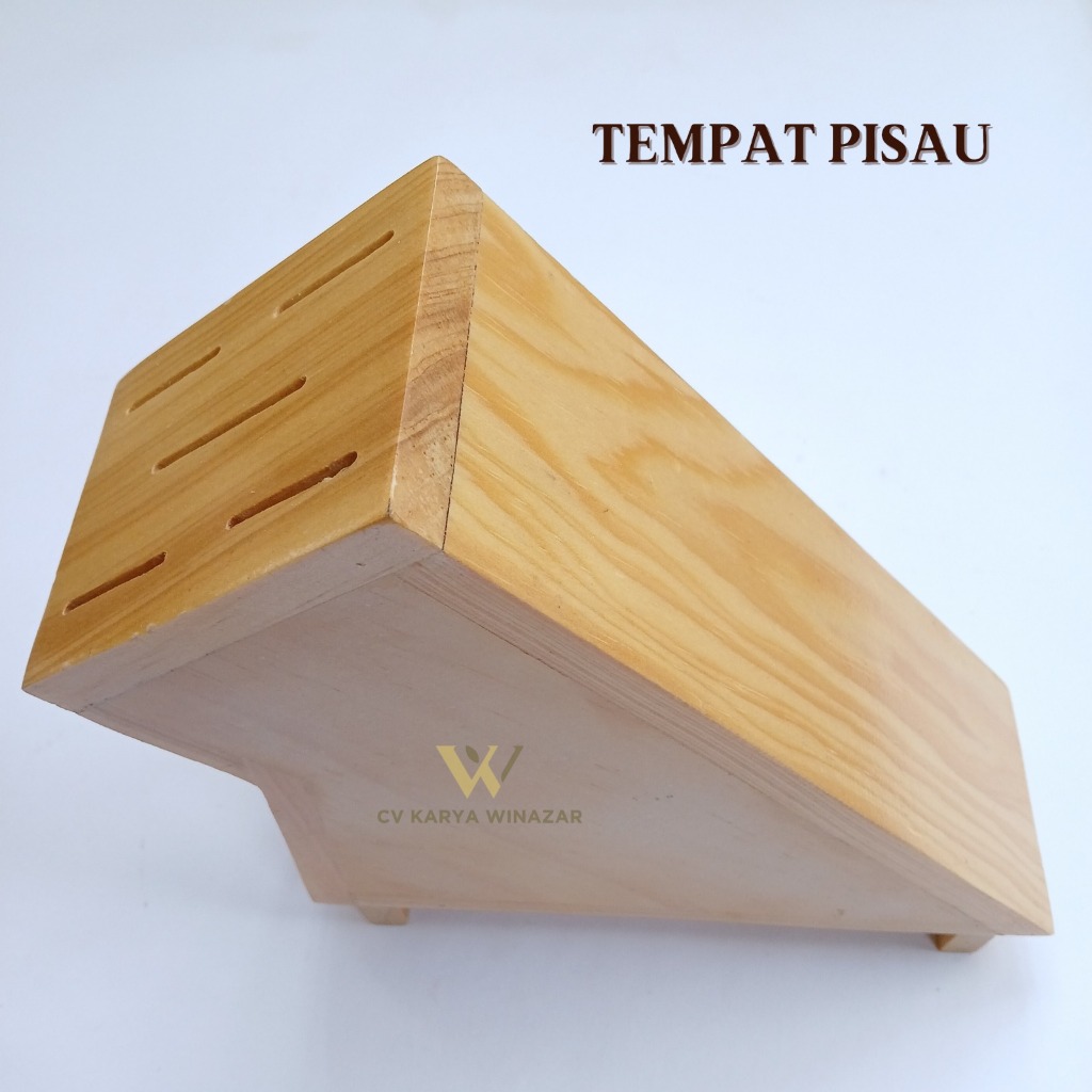 Queenra Winazar - Tempat Pisau Kayu Tempat Pisau Dapur Gunting Tempat Penyimpanan Pisau Aesthetic