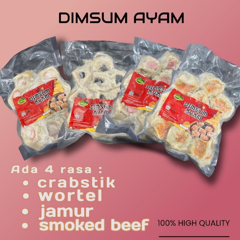 

dimsum ayam isi 10 pcs/dimsum jamur/dimsum wortel/dimsum crab/dimsum smoke beef