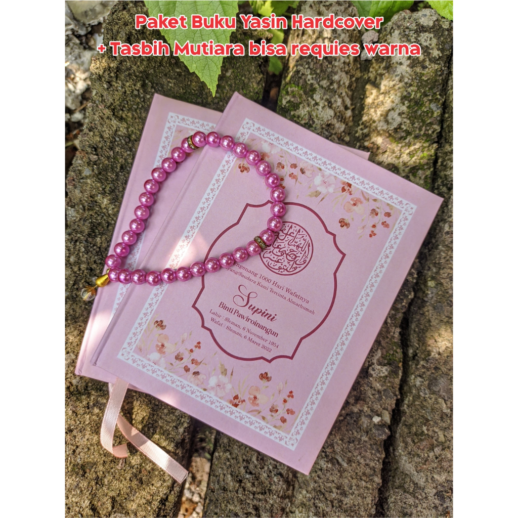 Buku Yasin dan tahlil Hardcover 128 halaman hvs Paket Tasbih /