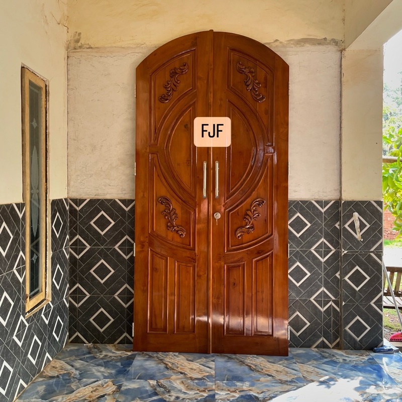 Pintu Rumah Kupu Tarung Minimalis Jati Tua Pintu Utama Rumah