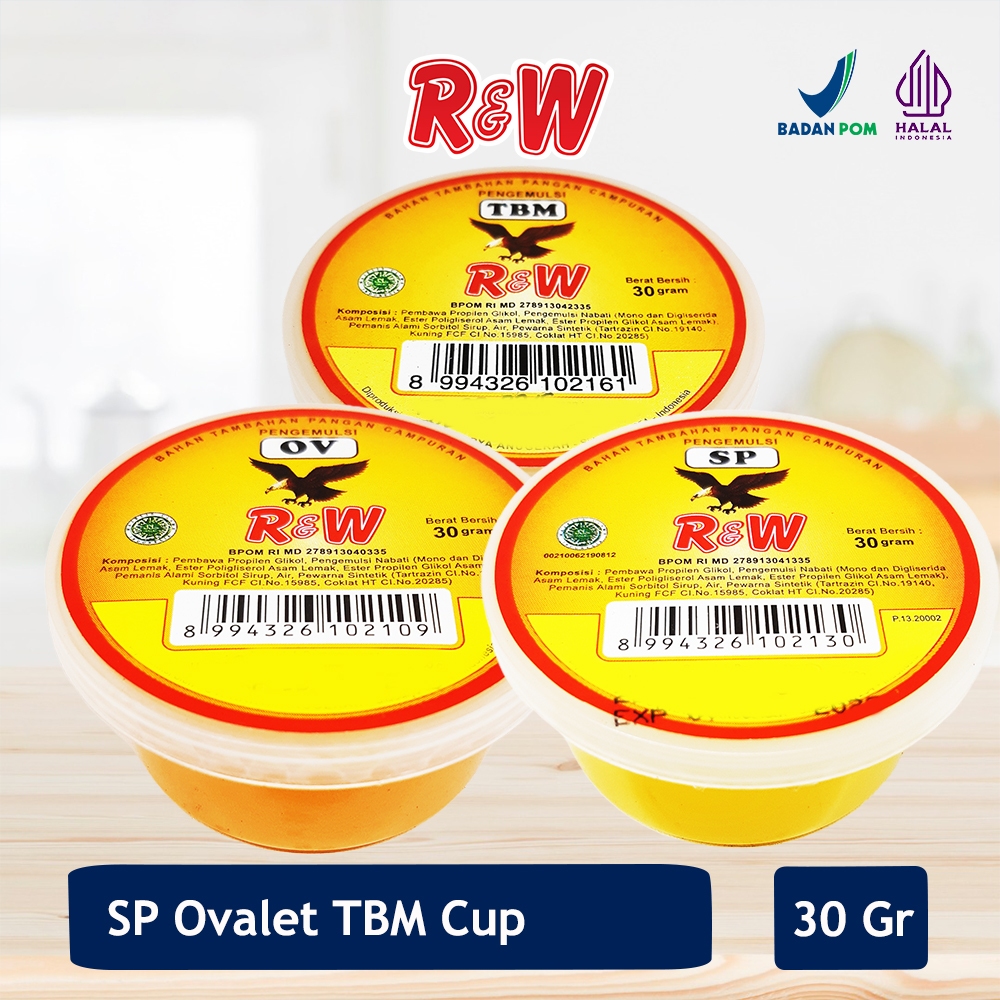 

Emulsifier SP Ovalet TBM Pengemulsi Pengembang Kue Roti Rajawali R&W RW 30 gr