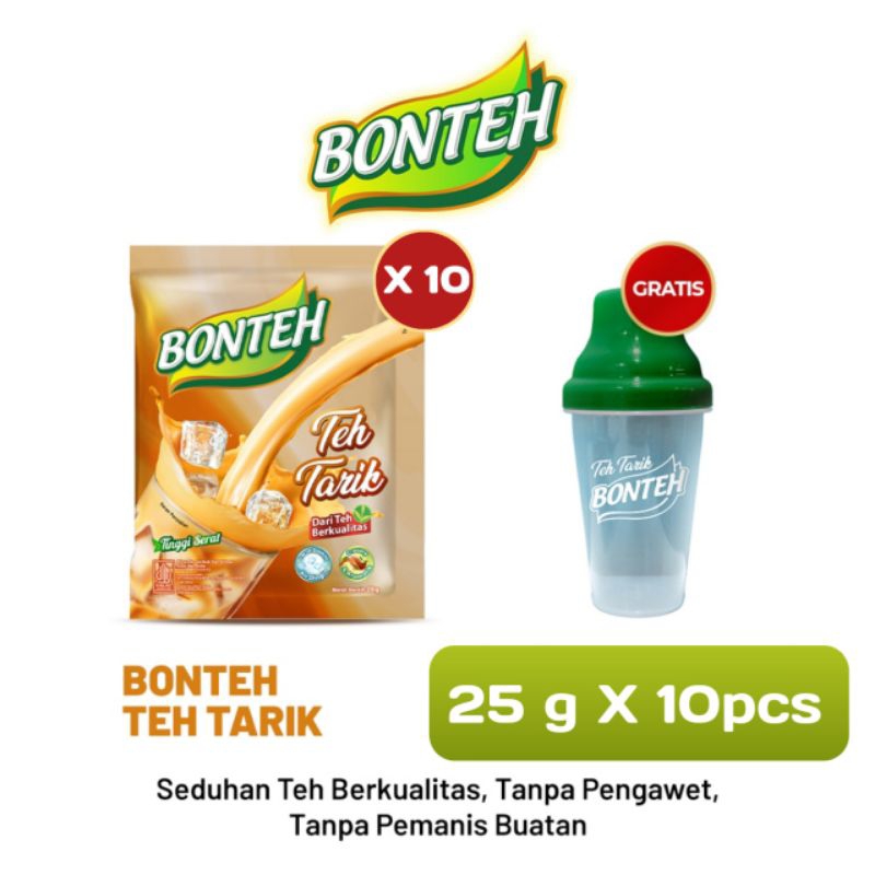 

[Free Shaker] Bonteh Teh Tarik 1 Renceng Isi 12 Sachet Gratis Botol