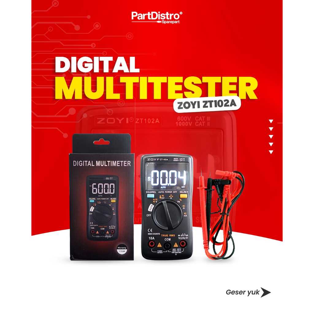 MULTITESTER ZOYI ZT102A AVOMETER DIGITAL ZOYI ZT102A