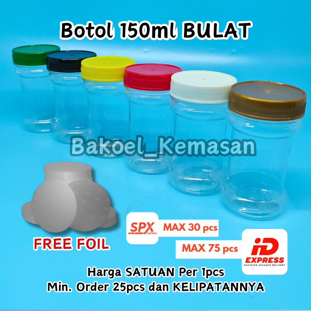 Botol sambal / Botol Sambel / Toples Sambel + Sumpel / Toples Sambal 150ml BULAT