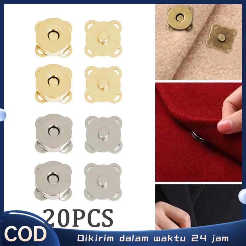 10 Pair Kancing Magnet Tas 14mm  Kancing Magnet Tas Rajut Magnet Untuk Tas