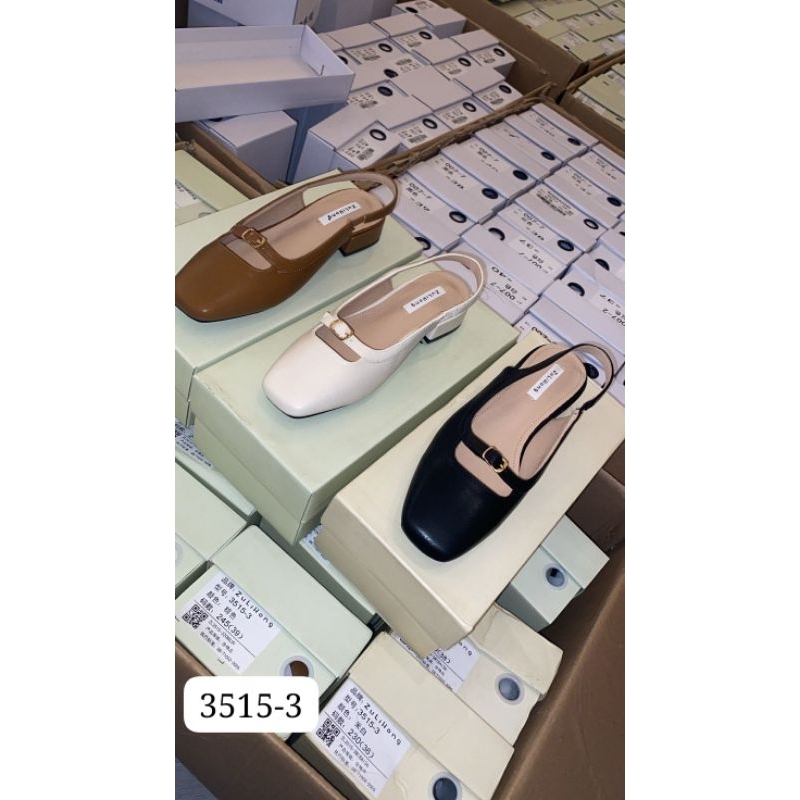 3515-3 Sepatu Guangzhou Tumit Tahu 3 cm Wanita Import