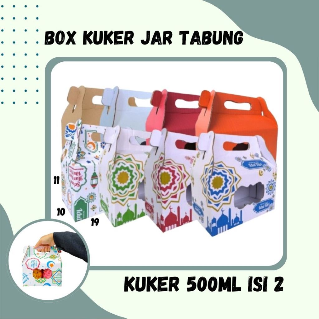 

Box Kue Kering 19x10x11 Jinjing (KUKER TOPLES JAR 500ml ISI 2) Box Jinjing Kardus Lebaran Idul Fitri Hampers Polos/Motif