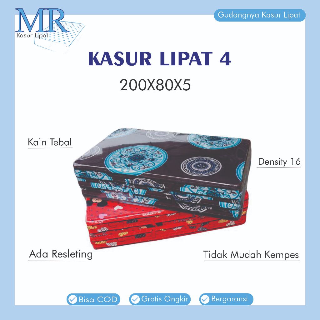 COD Kasur Busa Lipat 4 Uk 80x200 Tebal 5cm / Matras Lipat Lantai Anti Kempes /Kasur Anak Kost Pondok
