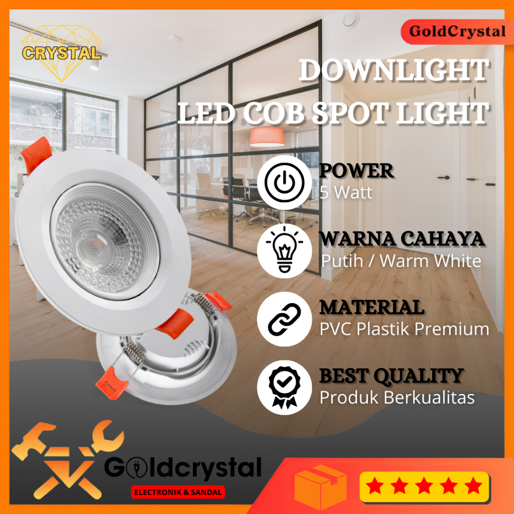 Lampu Downlight LED COB Spot Light Sorot 5 Watt Lampu Ceiling Lampu Plafon