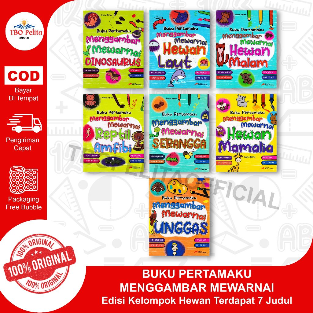 

Buku Aktivitas Menggambar & Mewarnai PAUD/TK Seri Kelompok Hewan [ada 7 judul]