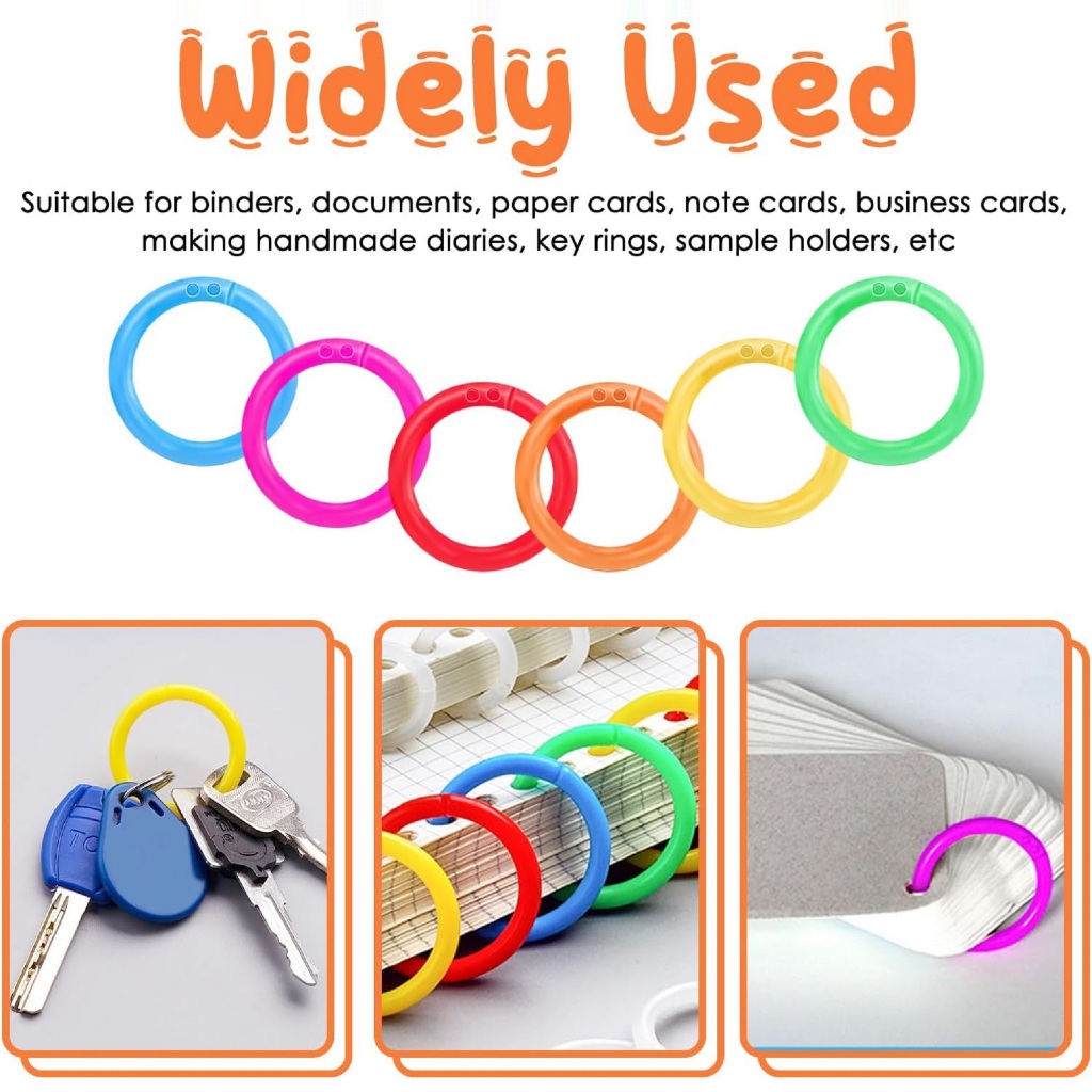 

(100 Pcs) Binder Rings Plastic 20mm / Plastik Binding O Ring 28mm / Ring Binder Buka Tutup / DIY