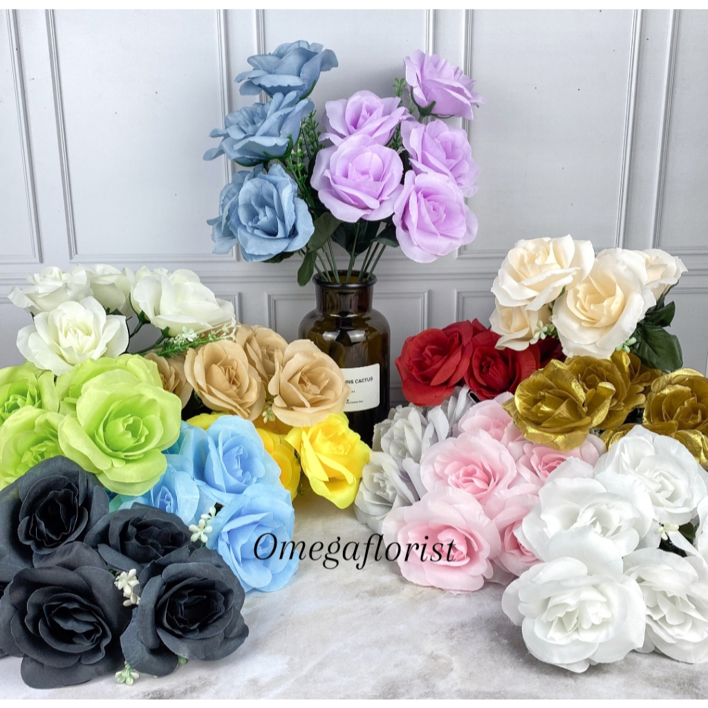Bunga Rose OF Artificial Bunga Artificial/Bunga Plastik/Bunga Dekorasi/Dekorasi Pernikahan/Pernikaha