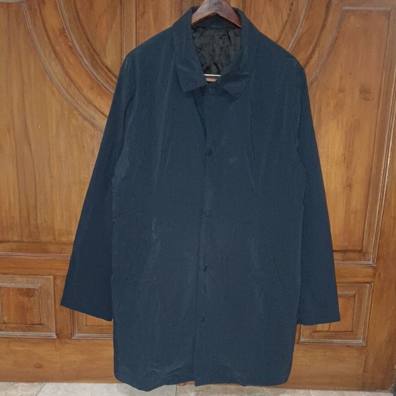 PRELOVED BANG BANG JEANS Coat Jaket Semi Long Pria Dark Navy Bigsize LD 116