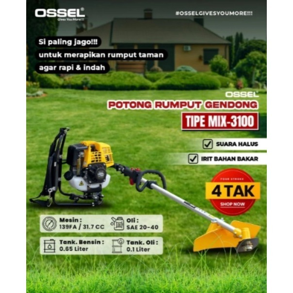 POTONG RUMPUT GENDONG 4 TAK MIX-3100 OSSEL STICK POTONG RUMPUT 328 & 3100