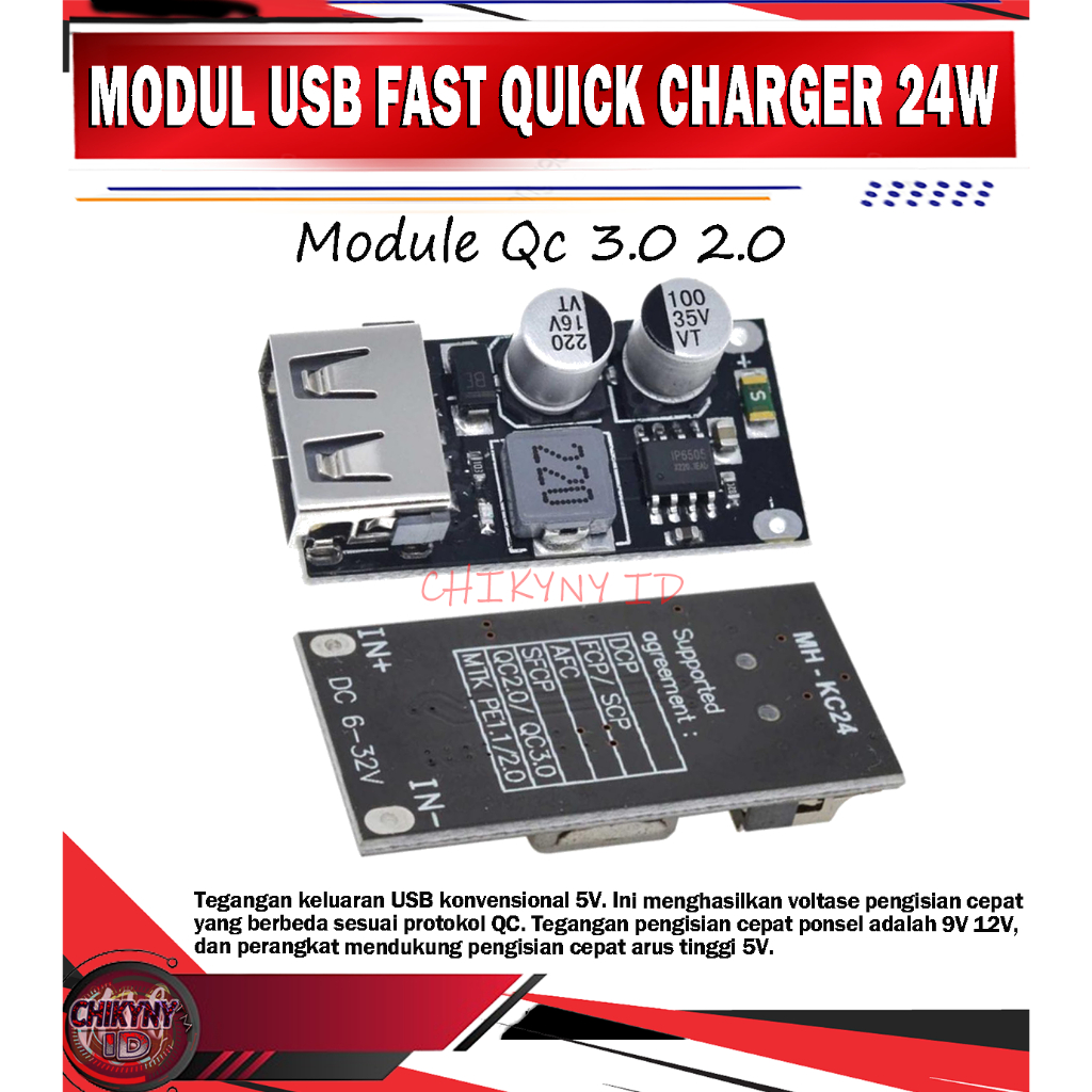 MODUL USB FAST CHARGER 24W MOBIL MOTOR HP QC 3.0 2.0