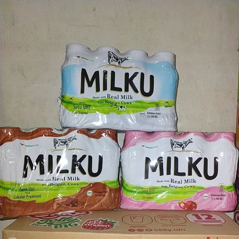 

Milku 200Ml 1 karton 12 pcs Varian Rasa Coklat, Strawberry, Original