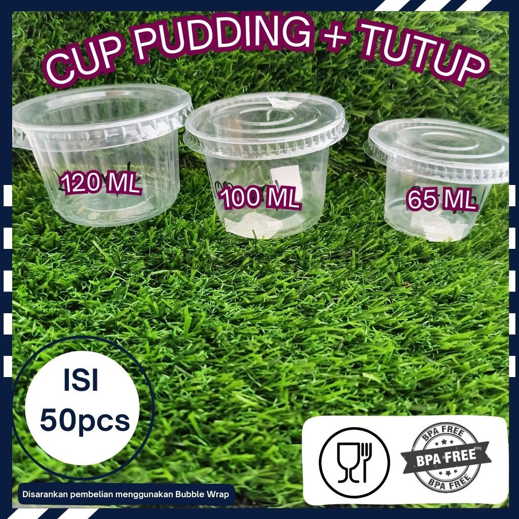[50pcs+tutup]] CUP PUDDING / GELAS JELLY / CUP AGAR AGAR