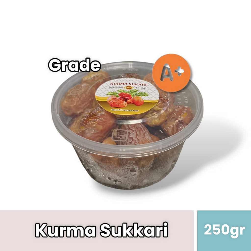 

kurma sukari 250 gram /grade A+/ kurma super murah/sukkari premium