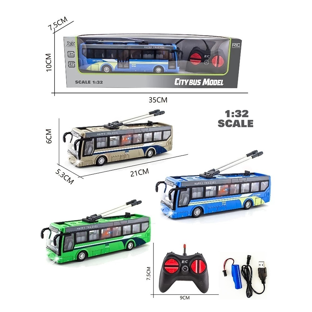 Mainan Mobil Rc City Bus / Remote Control Bus Kota / Bus Travel Remote Control Skala 1:32
