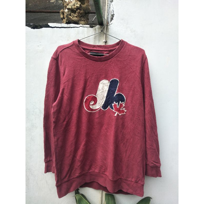 crewneck sweater shirt MLB maroon second original