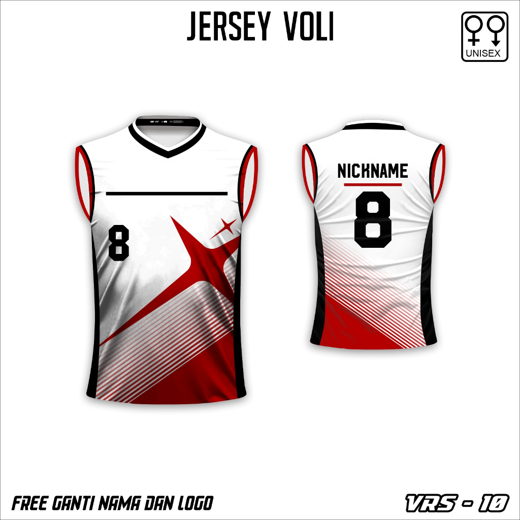 Baju voli jersey volleyball kaos singlet volly red spark a