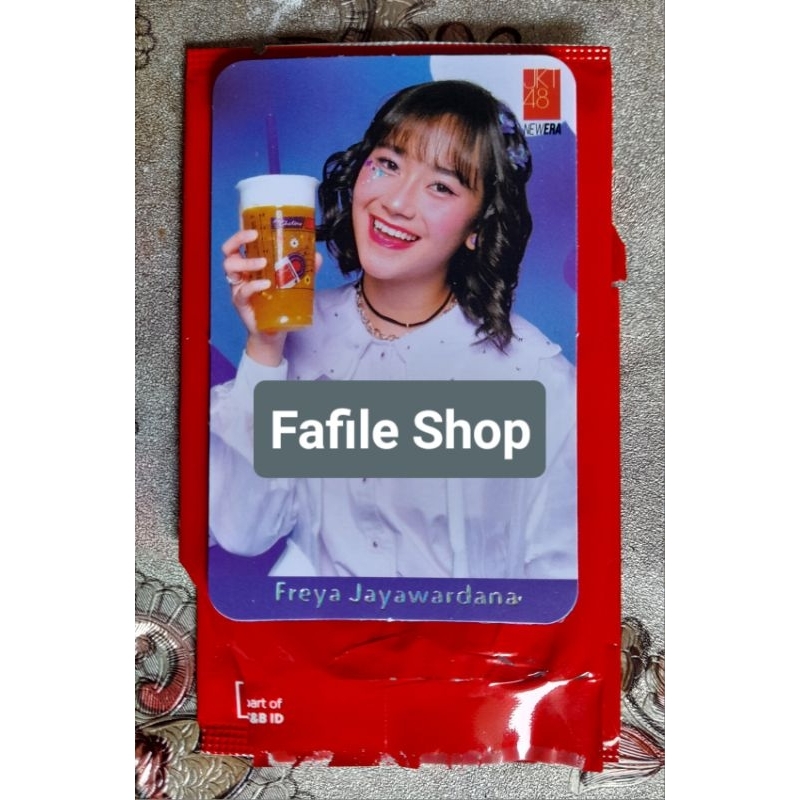 Photocard PC JKT48 Chatime Freya Gracia Magic Hour dan stiker Chatime JKT48