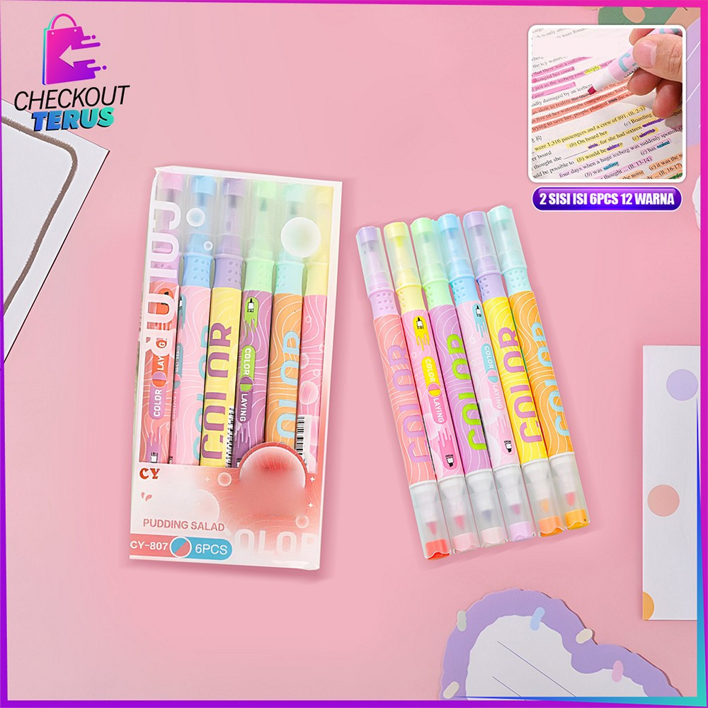 

CT A114 Highlighter Pastel 2 Sisi Isi 6pcs Spidol Penanda Teks Set 12 Warna Pen Marker Ujung 2 Tip Alat Tulis Sekolah