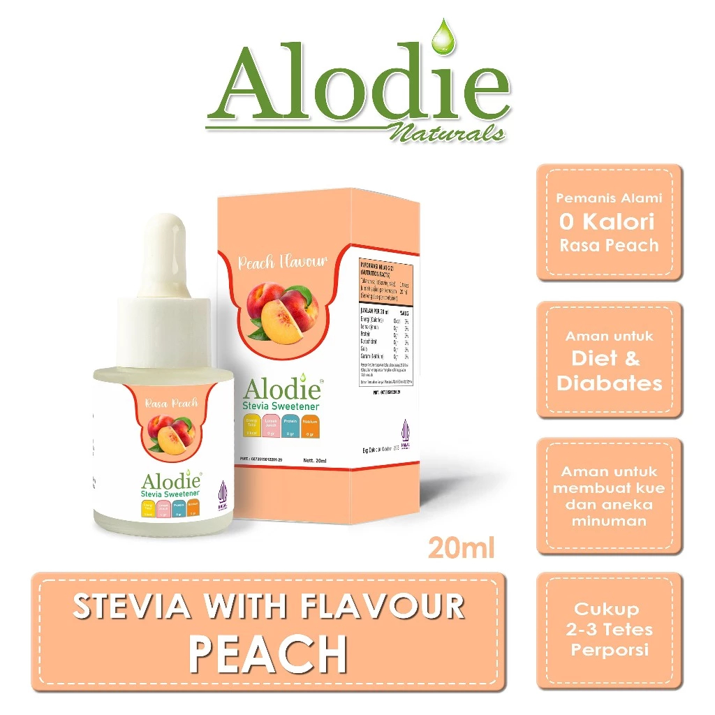 

Stevia Alodie Natural Sweetener Rasa Peach