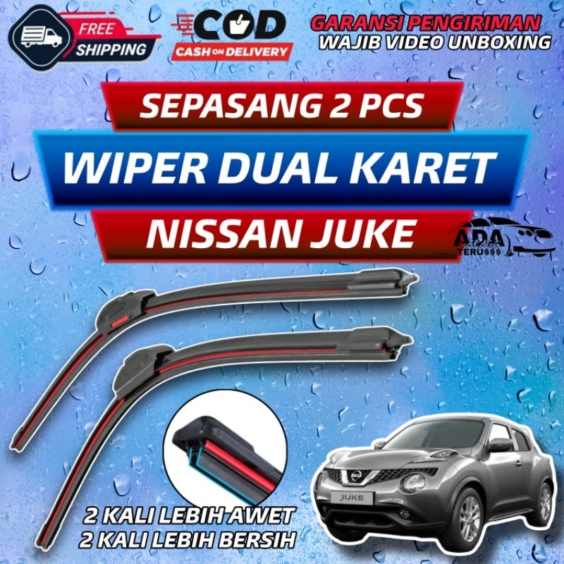 Wiper Nissan Juke Dual Karet Sepasang 2 Pcs Double Performance Wiper Mobil Nissan Juke Wiper Kaca De