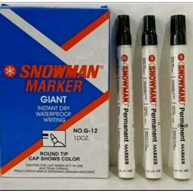 

Spidol Snowman Permanen G12 hitam isi 12pcs