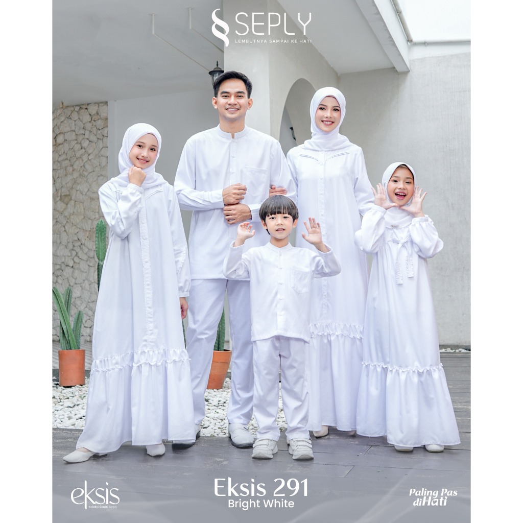 Seply Eksis 291 Bright White Gamis Couple Sarimbit Keluarga 2025