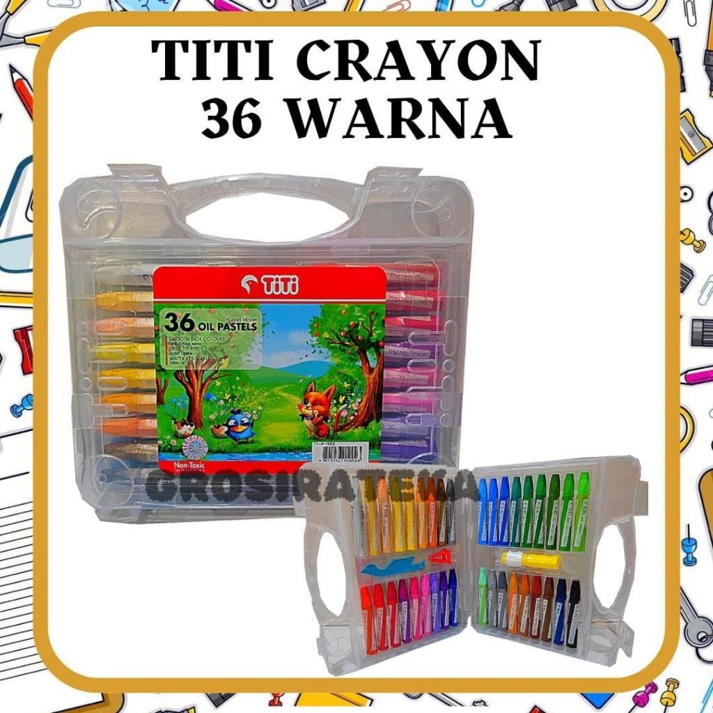 

CRAYON, KRAYON, OIL PASTEL, TITI OP 36 WARNA