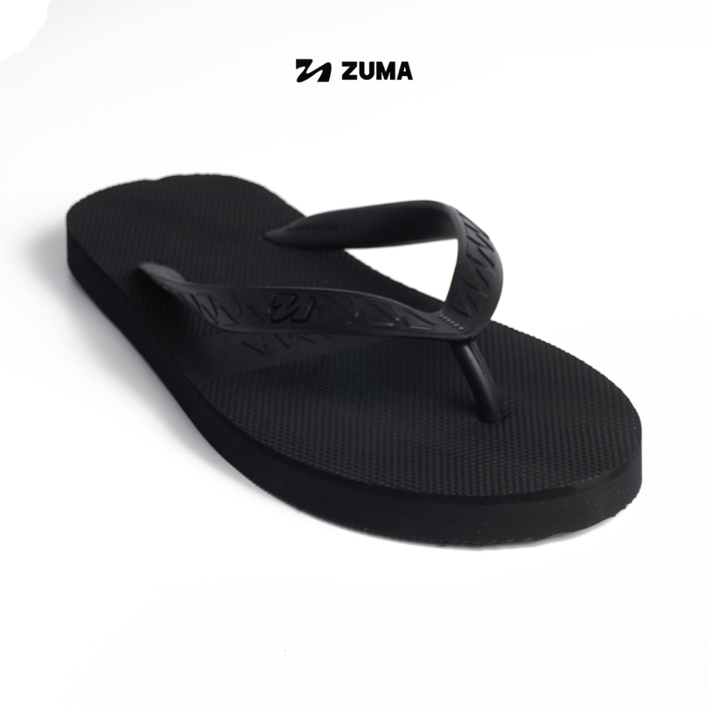 Zuma Men Classic 32 Black Stone, Sandal Jepit Pria Karet Polos, Black Stone