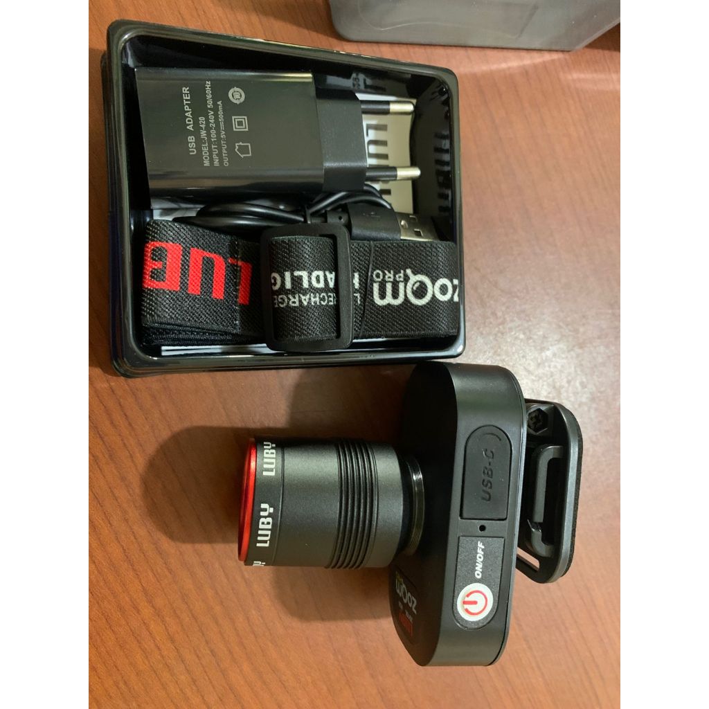 Senter Kepala Zoom LUBY Cahaya Putih & Cahaya Kuning Daya 10 Watt, 45 Watt, 50 Watt, 60 Watt, 65 Wat