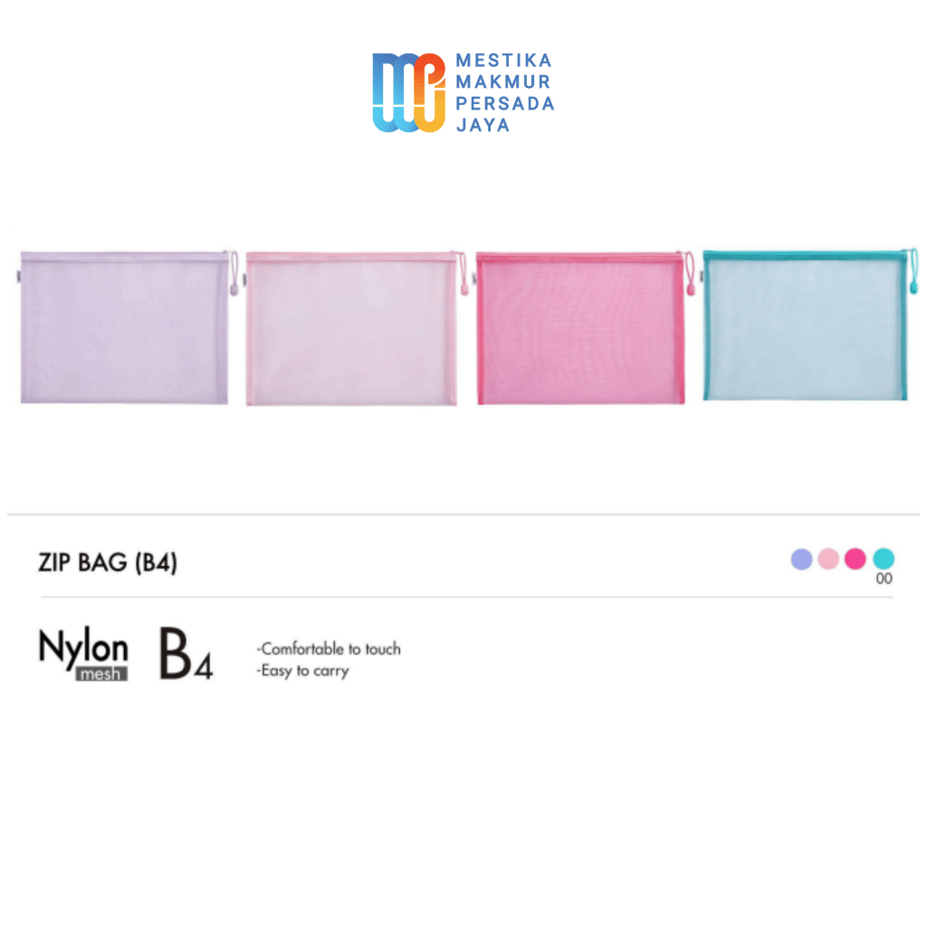 

Bantex Zip Bag B4 Nylon Mesh - Tas Serbaguna Warna Pastel BF2109